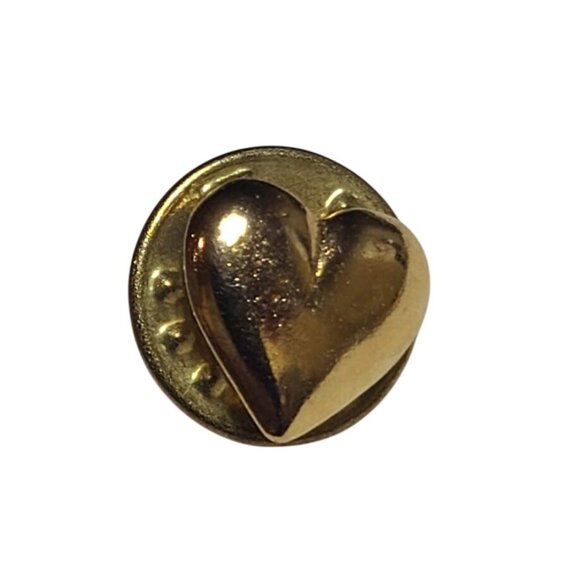 Jewelry - Gold Tone Heart Lapel Pin Small Love Brooch Tie Tack USA Made